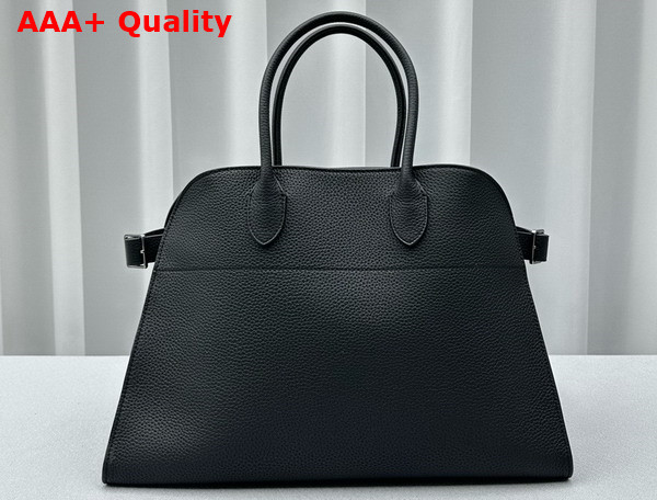 The Row Soft Margaux 15 Bag in Black Grained Calfskin Leather Replica