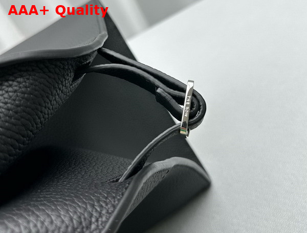 The Row Soft Margaux 15 Bag in Black Grained Calfskin Leather Replica