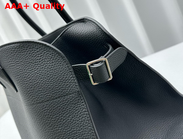 The Row Soft Margaux 15 Bag in Black Grained Calfskin Leather Replica