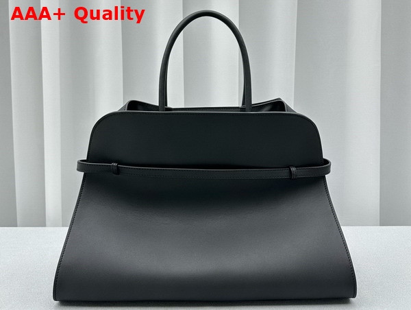 The Row Soft Margaux 15 Bag in Black Leather Replica