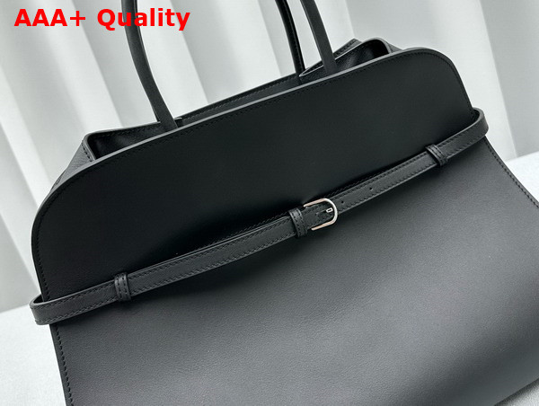The Row Soft Margaux 15 Bag in Black Leather Replica