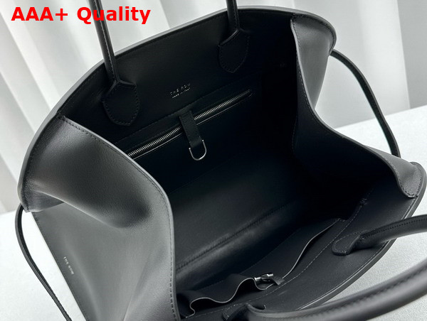 The Row Soft Margaux 15 Bag in Black Leather Replica