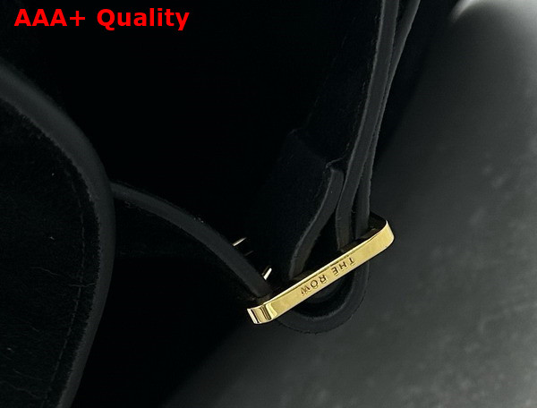 The Row Soft Margaux 15 Bag in Black Suede Leather Replica