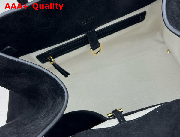 The Row Soft Margaux 15 Bag in Black Suede Leather Replica