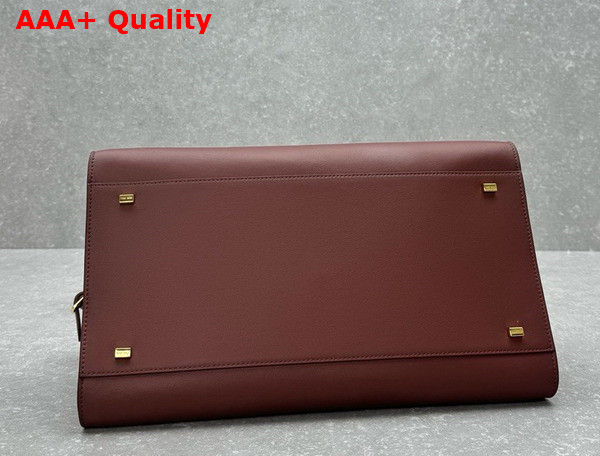 The Row Soft Margaux 15 Bag in Brick Smooth Saddle Leather Replica