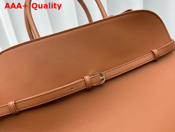 The Row Soft Margaux 15 Bag in Brown Leather Replica