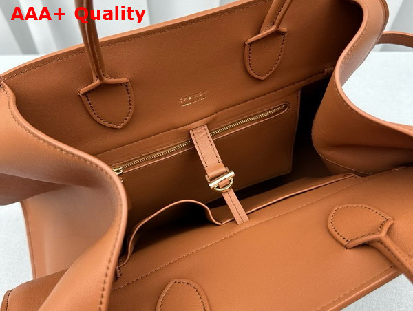 The Row Soft Margaux 15 Bag in Brown Leather Replica