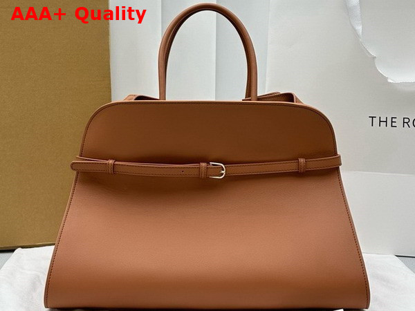 The Row Soft Margaux 15 Bag in Brown Leather Replica