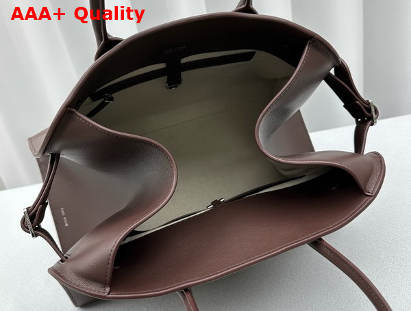 The Row Soft Margaux 15 Bag in Chocolate Smooth Saddle Leather Replica