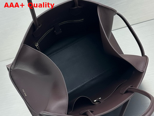 The Row Soft Margaux 15 Bag in Dark Brown Leather Replica
