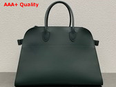 The Row Soft Margaux 15 Bag in Green Polished Saddle Leather Replica