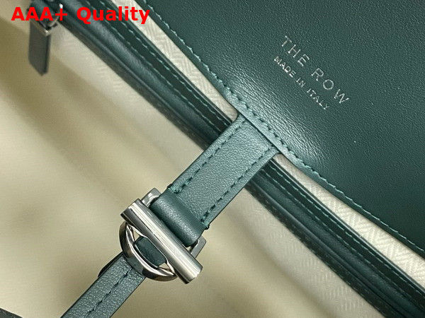 The Row Soft Margaux 15 Bag in Green Polished Saddle Leather Replica
