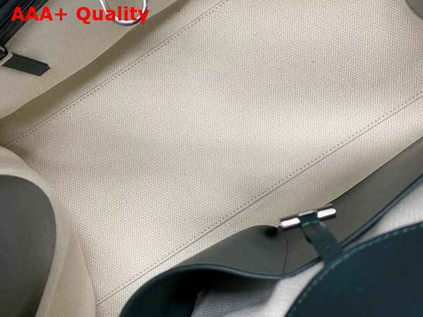 The Row Soft Margaux 15 Bag in Green Polished Saddle Leather Replica