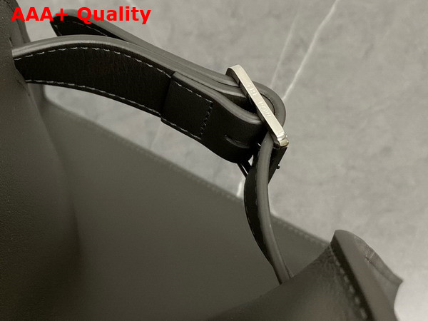 The Row Soft Margaux 15 Bag in Grey Polished Saddle Leather Replica