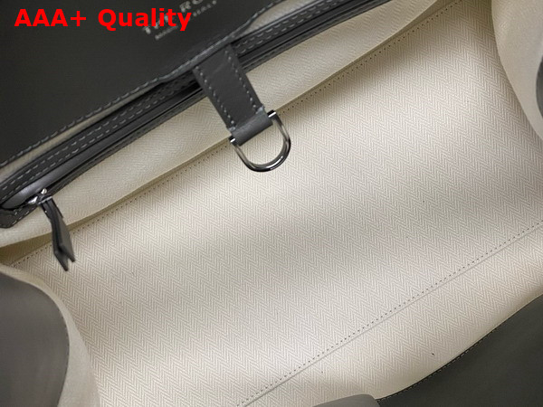 The Row Soft Margaux 15 Bag in Grey Polished Saddle Leather Replica