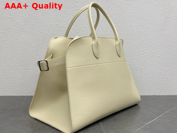 The Row Soft Margaux 15 Bag in Ivory Grained Calfskin Leather Replica