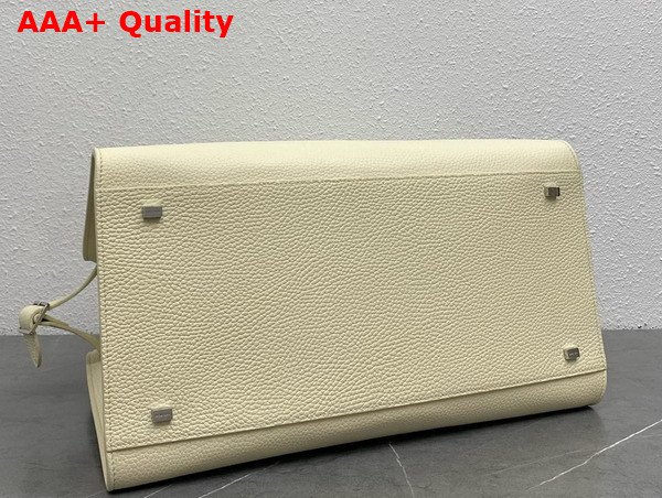 The Row Soft Margaux 15 Bag in Ivory Grained Calfskin Leather Replica