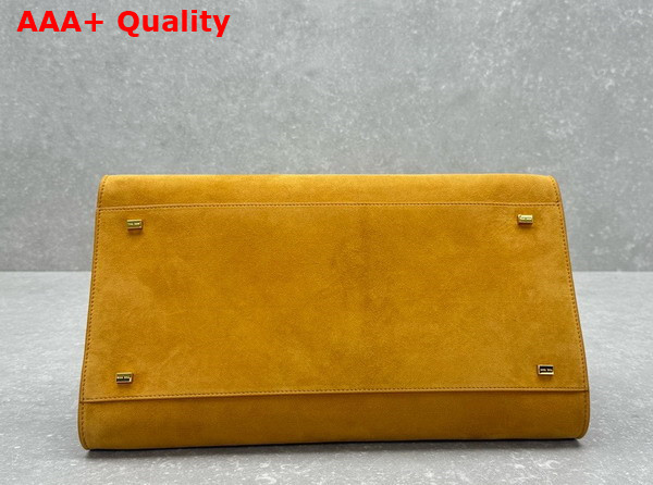 The Row Soft Margaux 15 Bag in Light Brown Suede Leather Replica