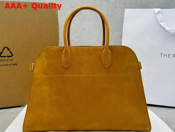 The Row Soft Margaux 15 Bag in Light Brown Suede Leather Replica