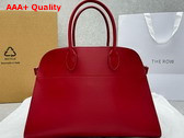 The Row Soft Margaux 15 Bag in Red Polished Saddle Leather Replica