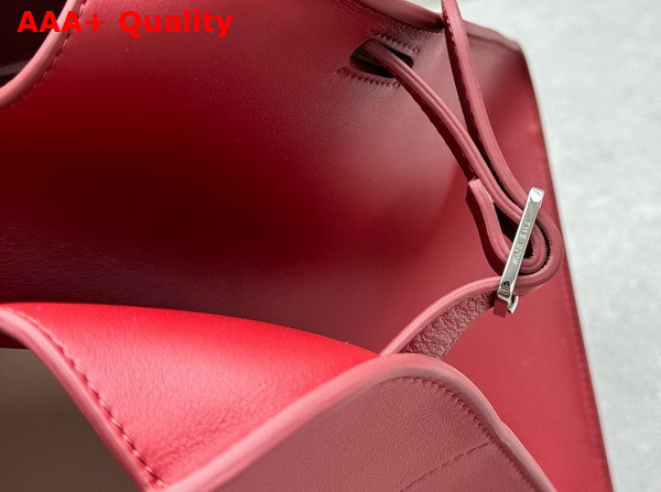 The Row Soft Margaux 15 Bag in Red Polished Saddle Leather Replica