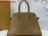 The Row Soft Margaux 17 Bag in Dark Taupe Matte Grained Calfskin Leather Replica