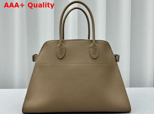 The Row Soft Margaux 17 Bag in Dark Taupe Matte Grained Calfskin Leather Replica