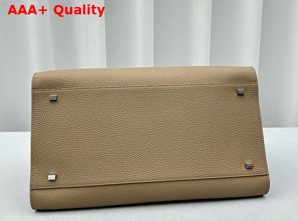 The Row Soft Margaux 17 Bag in Dark Taupe Matte Grained Calfskin Leather Replica