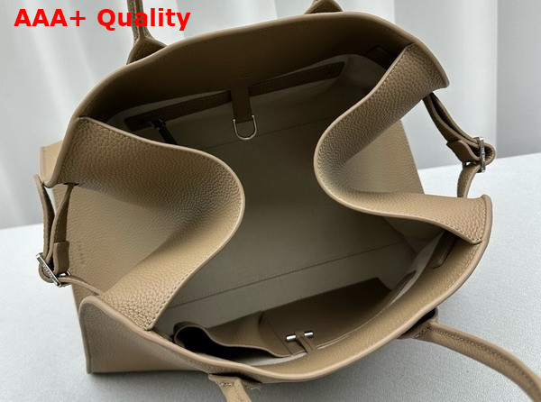 The Row Soft Margaux 17 Bag in Dark Taupe Matte Grained Calfskin Leather Replica