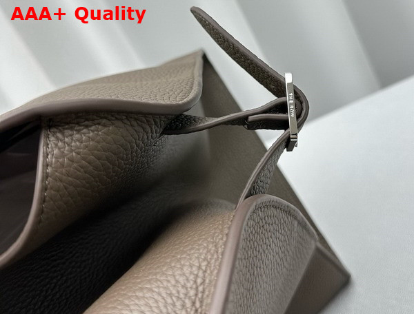 The Row Soft Margaux 17 Bag in Elephant Grey Grained Calfskin Replica