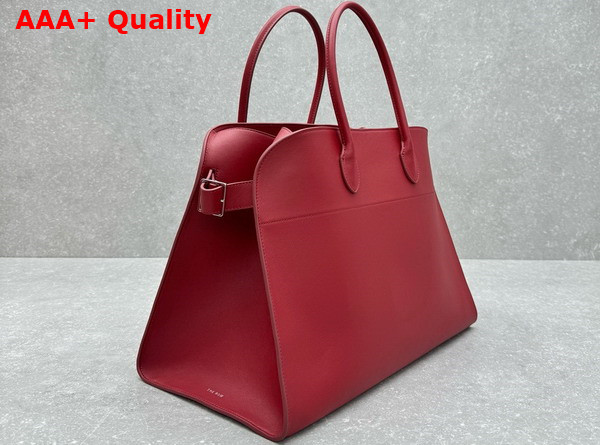The Row Soft Margaux 17 Bag in Red Saddle Leather Replica