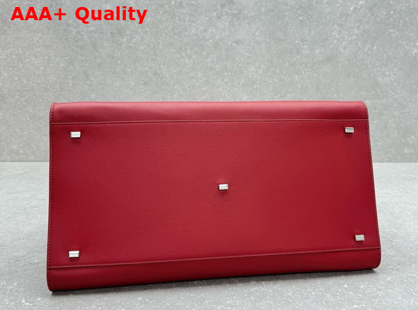 The Row Soft Margaux 17 Bag in Red Saddle Leather Replica