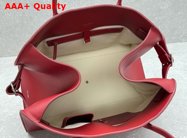 The Row Soft Margaux 17 Bag in Red Saddle Leather Replica