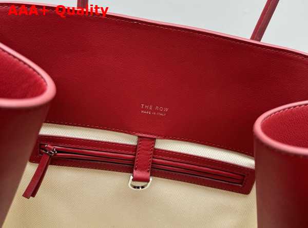 The Row Soft Margaux 17 Bag in Red Saddle Leather Replica