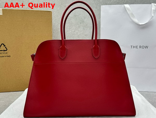 The Row Soft Margaux 17 Bag in Red Saddle Leather Replica