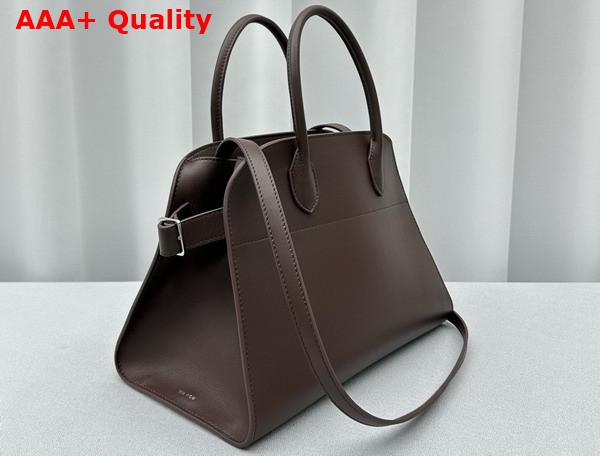 The Row Soft Margaux Belt 12 Bag in Chocolate Smooth Saddle Leather Replica