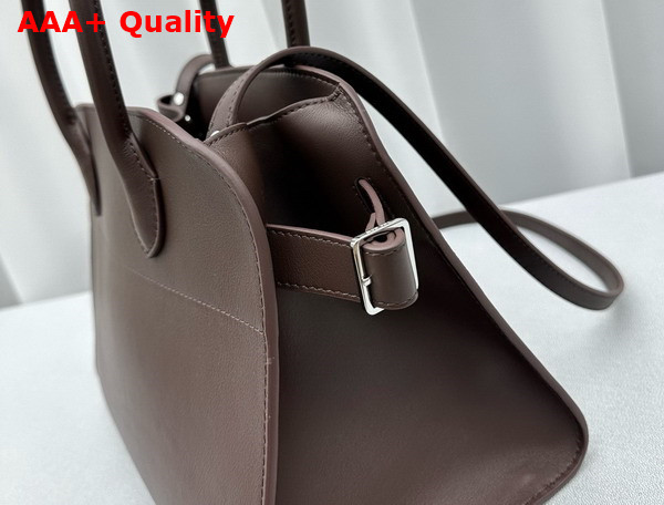 The Row Soft Margaux Belt 12 Bag in Chocolate Smooth Saddle Leather Replica
