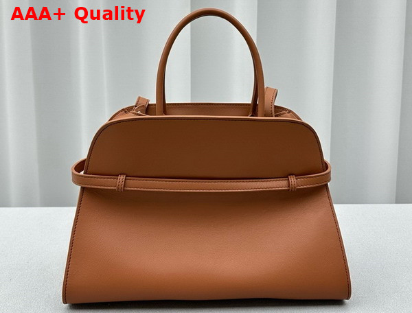 The Row Soft Margaux Belt 12 Bag in Cuir Smooth Saddle Leather Replica