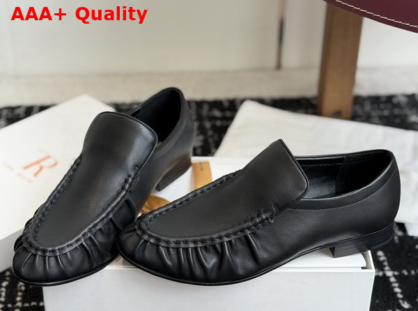The Row Soft Mocassin Two Black Soft Nappa Leather Replica