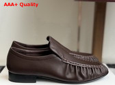 The Row Soft Mocassin Two Lacquer Brown Nappa Leather Replica
