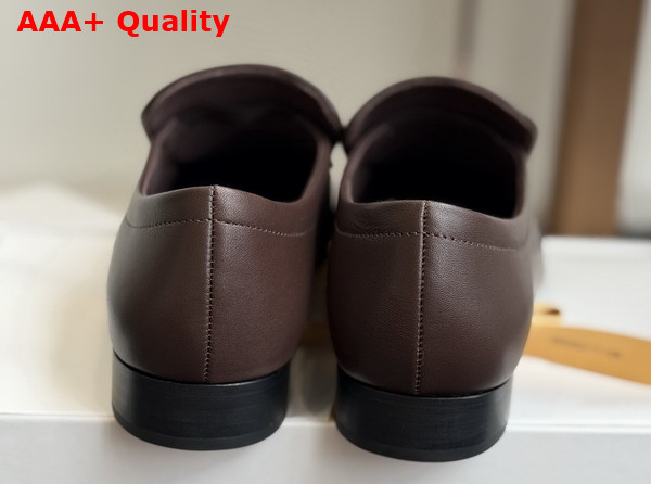 The Row Soft Mocassin Two Lacquer Brown Nappa Leather Replica