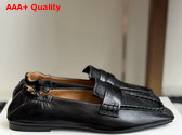 The Row Soft Mocassin in Black Nappa Leather Replica