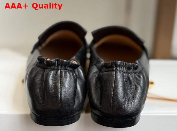 The Row Soft Mocassin in Black Nappa Leather Replica