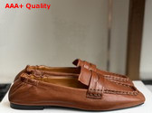 The Row Soft Mocassin in Brown Nappa Leather Replica