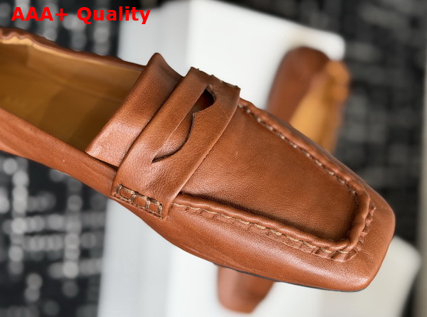 The Row Soft Mocassin in Brown Nappa Leather Replica