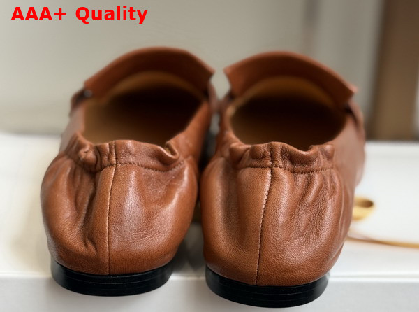 The Row Soft Mocassin in Brown Nappa Leather Replica