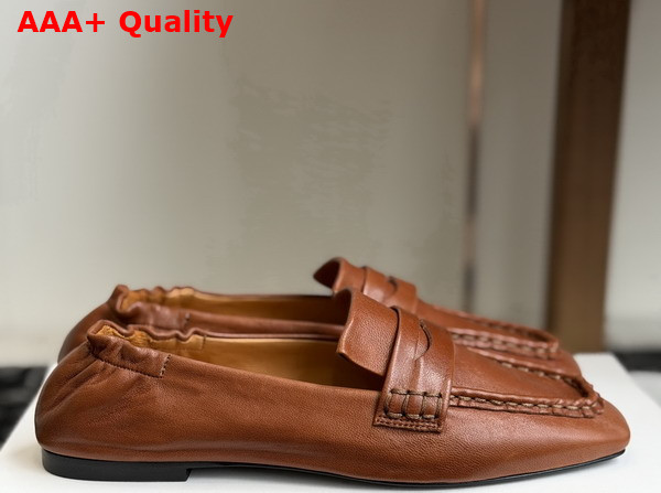 The Row Soft Mocassin in Brown Nappa Leather Replica