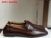 The Row Soft Mocassin in Dark Brown Nappa Leather Replica