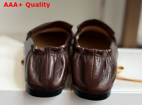 The Row Soft Mocassin in Dark Brown Nappa Leather Replica