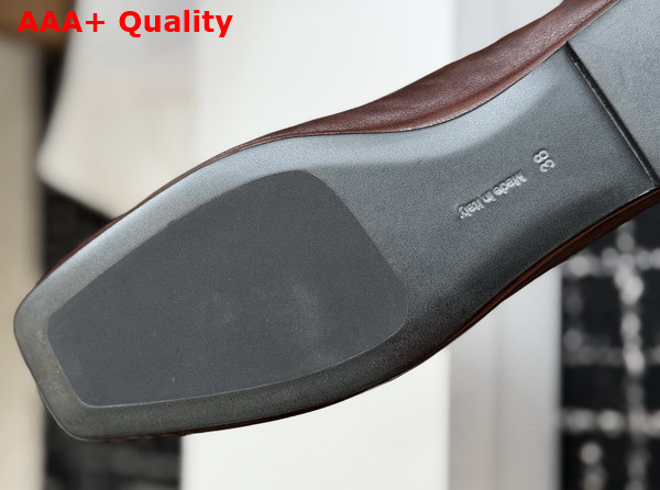 The Row Soft Mocassin in Dark Brown Nappa Leather Replica